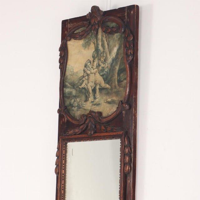 19th Century A 19th Century French Carved Walnut Console Table With Conforming Trumeau Mirror. For Sale - Image 5 of 10