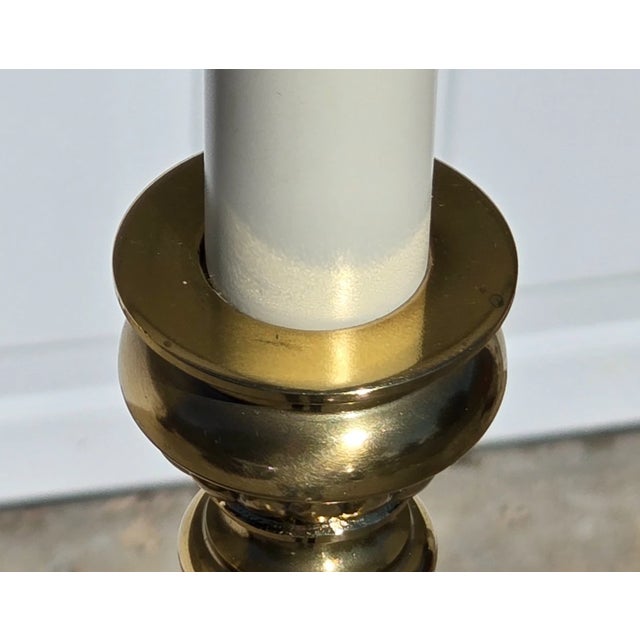 Brass Stiffel Model #3633 Cast Brass Candlestick Floor Lamp For Sale - Image 8 of 13