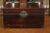 Wood 1920s Chinese Black Leather Trunk For Sale - Image 7 of 7