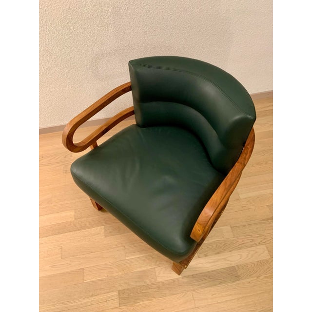 Wood Art Deco Leather Chair in the style of Eugene Schoen, 1920s For Sale - Image 7 of 15
