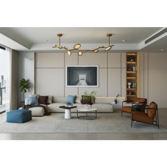 Island Pendant Light, Brass and Textured Glass Light Fixture For Sale - Image 4 of 4