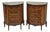 Antique French Louis XV Style Demilune Marble Top 4 Drawer Nightstand Table Pair For Sale