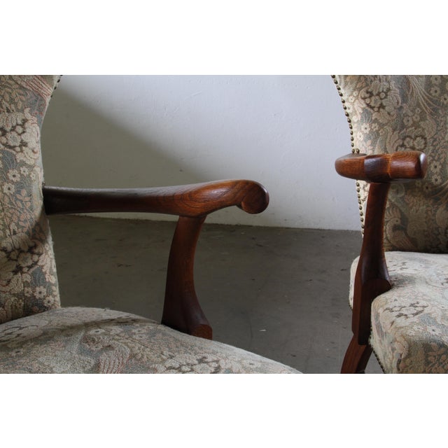 Vintage Danish Art Deco Armchairs in Oak, 1940s, Set of 2 For Sale - Image 16 of 18