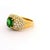 1.68 Carat Tsavorite Pave Diamond 18k Yellow Gold Ring, Size 7 For Sale - Image 4 of 4