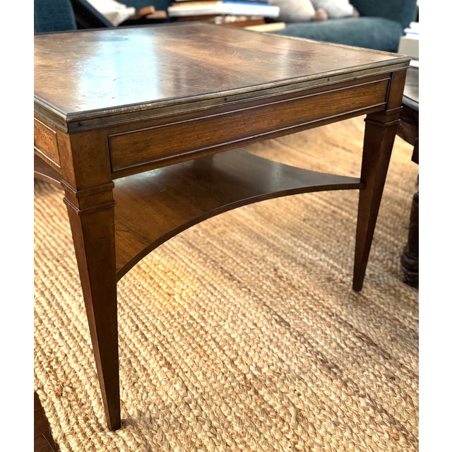 1950s Vintage Baker Furniture Neoclassical Single Drawer Walnut Table - Original Condition - 1955 For Sale - Image 9 of 11