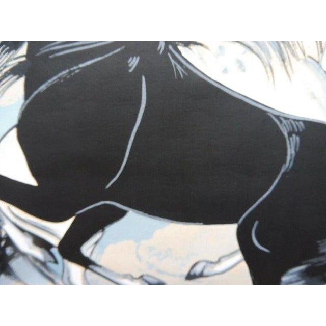 Virgil, Study of Stallions, 1970s, Watercolor & Ink, Framed For Sale - Image 6 of 14