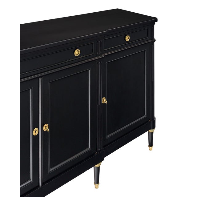 1910s Antique French Louis XVI Buffet, Ebonized, Circa 1910 For Sale - Image 5 of 9