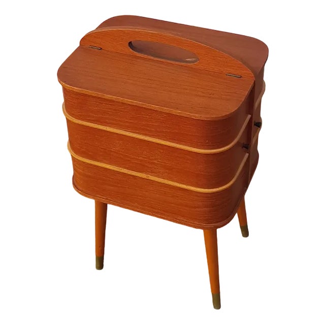Mid-Century Danish Teak Sewing Cabinet, 1960s For Sale