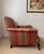 Queen Anne Vintage Traditional English Roll Arm Accent Chair in Rose & Olive Jacquard For Sale - Image 3 of 6