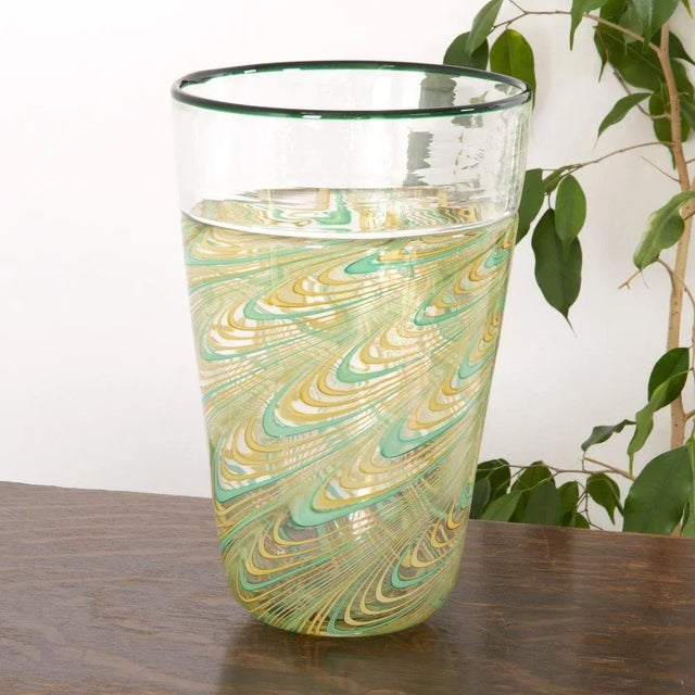 Phoenician Lace Vase in Murano Glass with Polychrome Filigrees and Crystal Incalmo by Archimede Seguso For Sale - Image 7 of 12