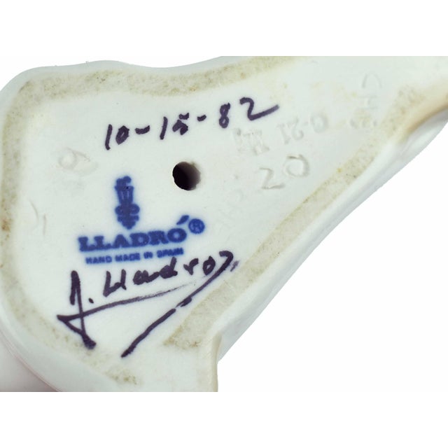 Ceramic Late 20th Century Lladro Angel With Flute Glazed Porcelain Figurine – Signed & Dated For Sale - Image 7 of 7