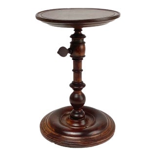 Antique Georgan Table Top Mahogany Telescoping Candle Stand For Sale