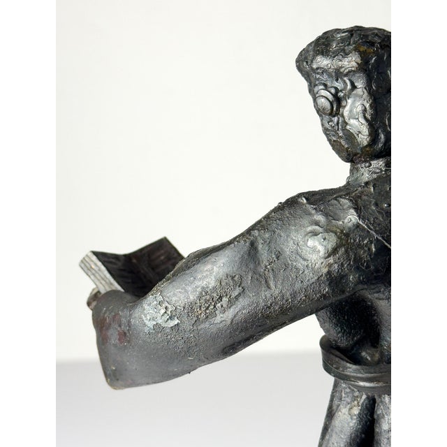 Salvino Marsura, Brutalist Sculpture of Monk with Book, 1970s, Iron For Sale - Image 12 of 18