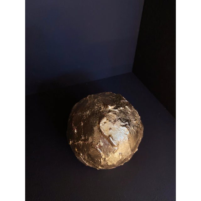 2020s Chinese Papier-Mâché Golden Sphere For Sale - Image 5 of 5