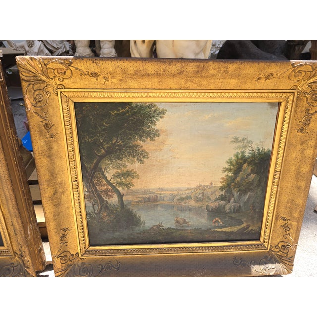 Roman Views, 19th Century, Oil Paintings, Framed, Set of 2 For Sale - Image 7 of 12