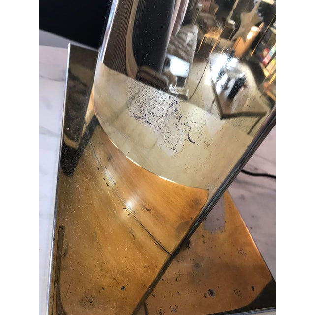 Brass Vintage 1970s Mid-Century Italian Brass Sculptural Table Lamp - Coconut Company Nyc For Sale - Image 8 of 13