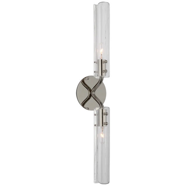 Casoria 23" Linear Sconce in Polished Nickel with Clear Glass Designer: AERIN Height: 23.5" Extension: 4.25" Backplate:...