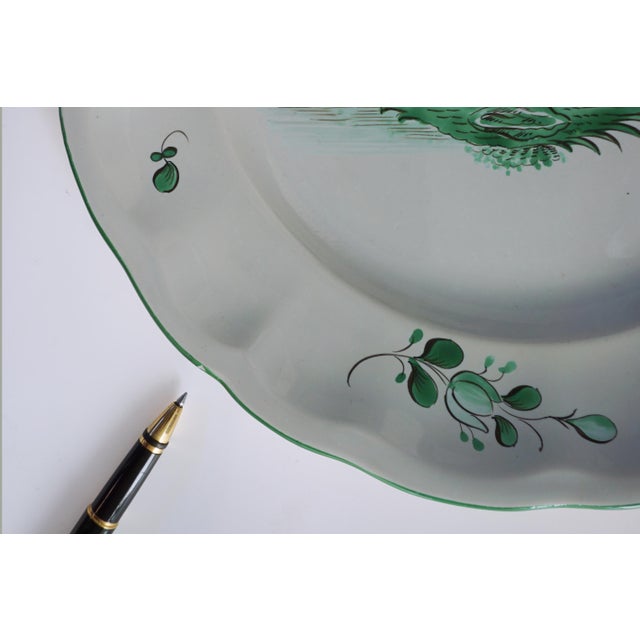 1980s French Chinoiserie St Clément Faience Dinner Plates East Wind Pattern - Set of 8 For Sale - Image 16 of 18