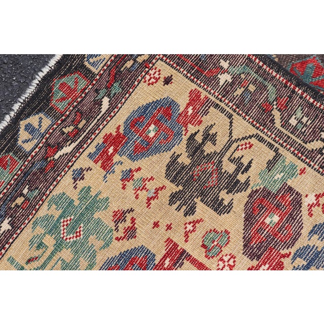 Vintage Turkish Oushak Rug With Bold Red, Blue, and Gray Tribal Motifs For Sale - Image 10 of 10