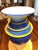 Carlo Moretti Carlo Moretti Murano Cased Glass Vase -Cobalt With Yellow Spiral Wrap -4.4lbs - For Sale - Image 4 of 8