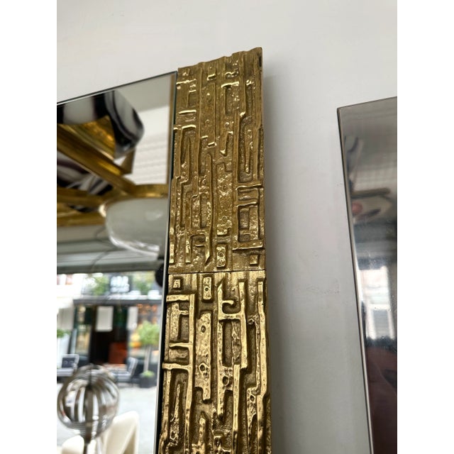 Brass Gilt Brass Sculpture Mirror by Luciano Frigerio, Italy, 1970s For Sale - Image 8 of 13