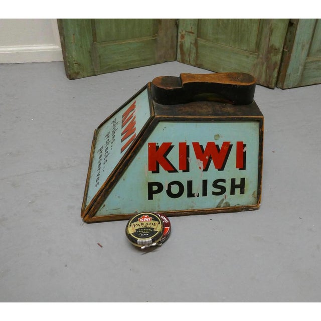 Metal Kiwi Boot Polish Advertising Shoe Shine Box with Shoe Rest, 1920s For Sale - Image 7 of 9