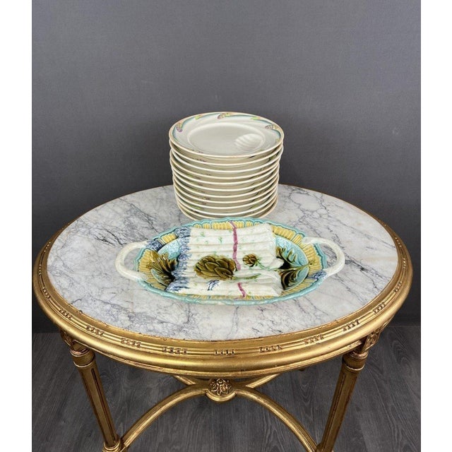19th Century Platter and Plates from Sarreguemines, Set of 13 For Sale - Image 11 of 11