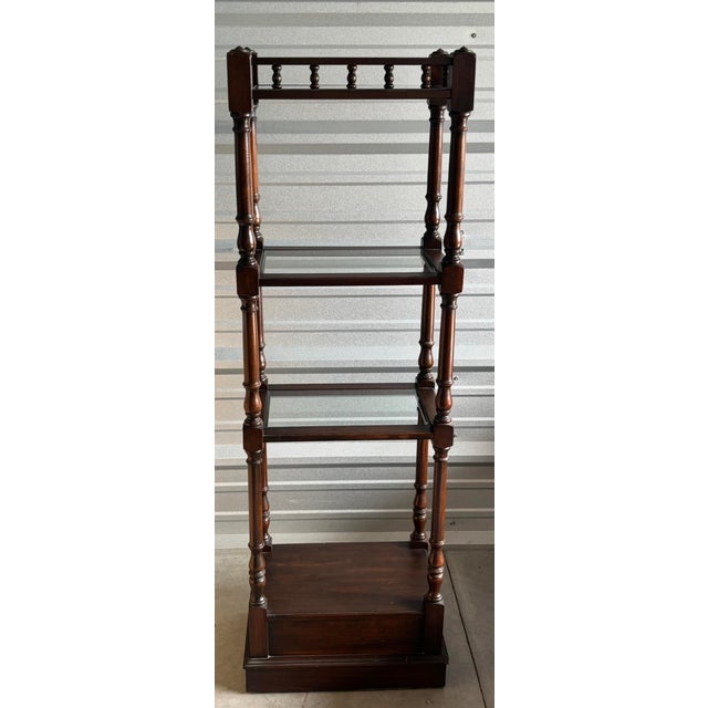 Late 20th Century Vintage Pennsylvania House Solid Cherry Wood Étagère Display Shelf With Drawer For Sale - Image 5 of 16