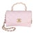 Light Pink Quilted Crumpled Lambskin Mini CC Links Top Handle Flap Bag For Sale
