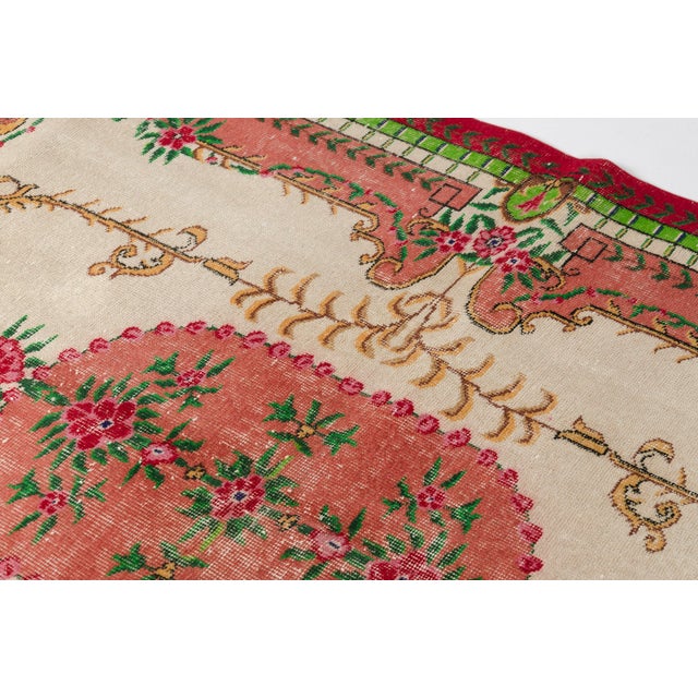 Mid 20th Century Oushak Turkish Handknotted Rug For Sale - Image 6 of 10