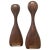 Brown 1960s Noguchi Style Hard Wood Sculptural Studio Candle Holders - A Pair For Sale - Image 8 of 8