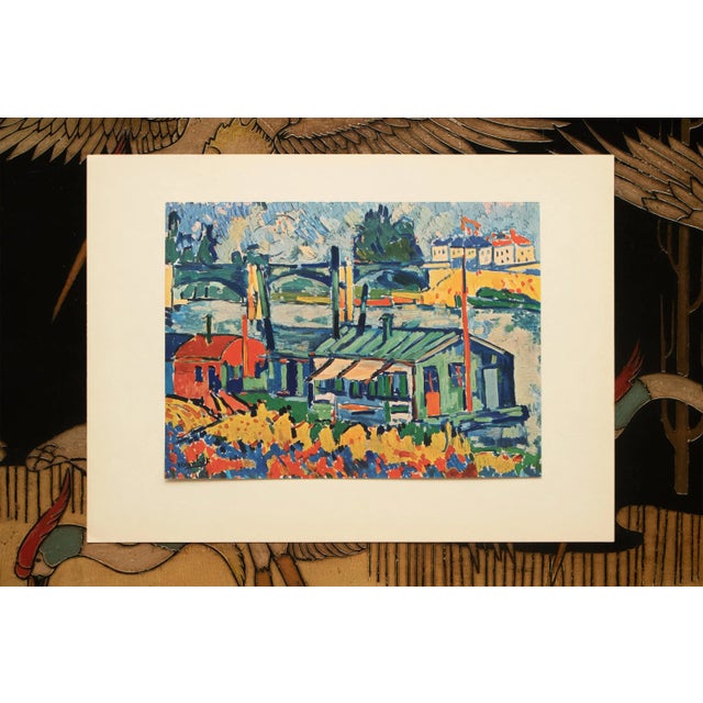 1940s After Maurice Vlaminck "Wash-House Boats", First Edition Period Swiss Offset Lithograph For Sale - Image 4 of 8