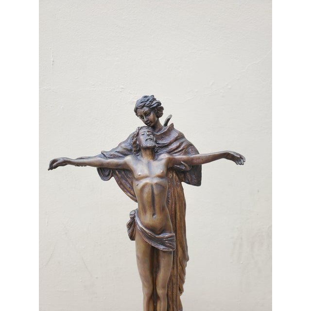 American 1980s Jesus Ascending Bronze Staute For Sale - Image 3 of 13