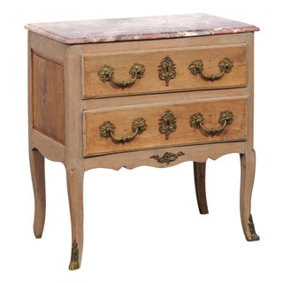 18th Century French Classical Two-Tone Marble Top Chest For Sale