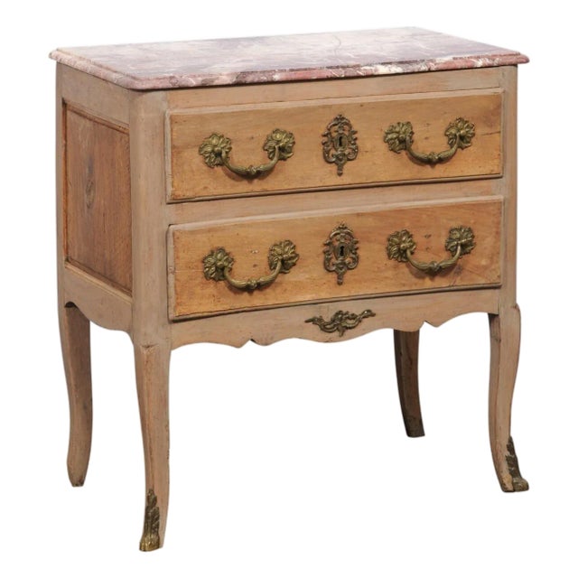 18th Century French Classical Two-Tone Marble Top Chest For Sale