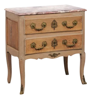 18th Century French Classical Two-Tone Marble Top Chest