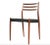 Model 78 Dining Chairs in Teak with Black Paper Cord Seats by Niels Otto (N. O.) Møller for J. L. Møllers, Denmark, 1960s, Set of 4 For Sale - Image 4 of 12