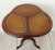 Brown Vintage Mid-Century Solid Mahogany Tooled Leather Top Cloverleaf Side Table For Sale - Image 8 of 10