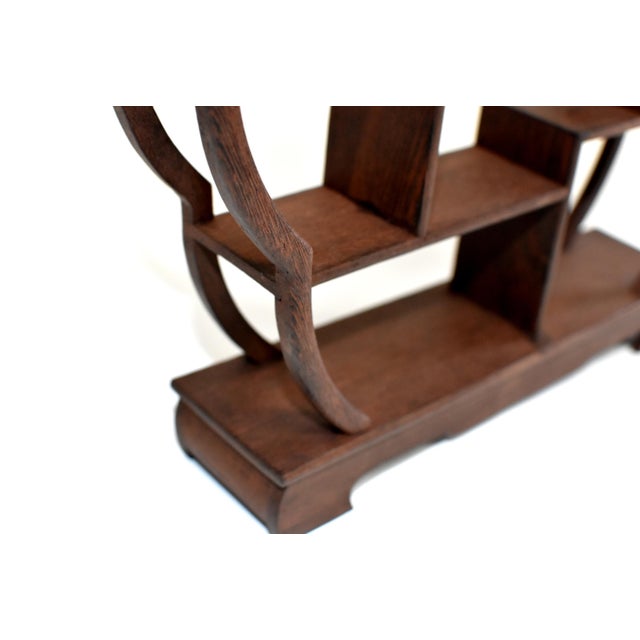 Small Display Stand, Wenge Wood Mini Shelf, Begonia Shape Chairish