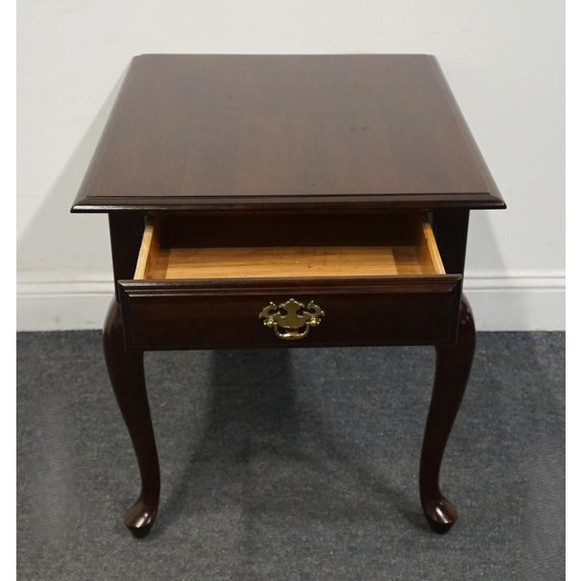 Late 20th Century Kincaid Furniture Cherry Mountain III Collection Traditional Queen Anne Style 22" Side Table For Sale - Image 5 of 12