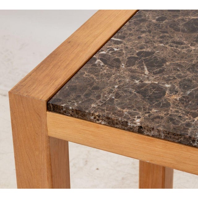Architectural Brown Marble Top Beech Desk For Sale - Image 4 of 9