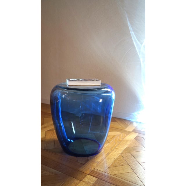 Blue Isola Blue Side Table in Murano Blown Glass from Kanz For Sale - Image 8 of 14