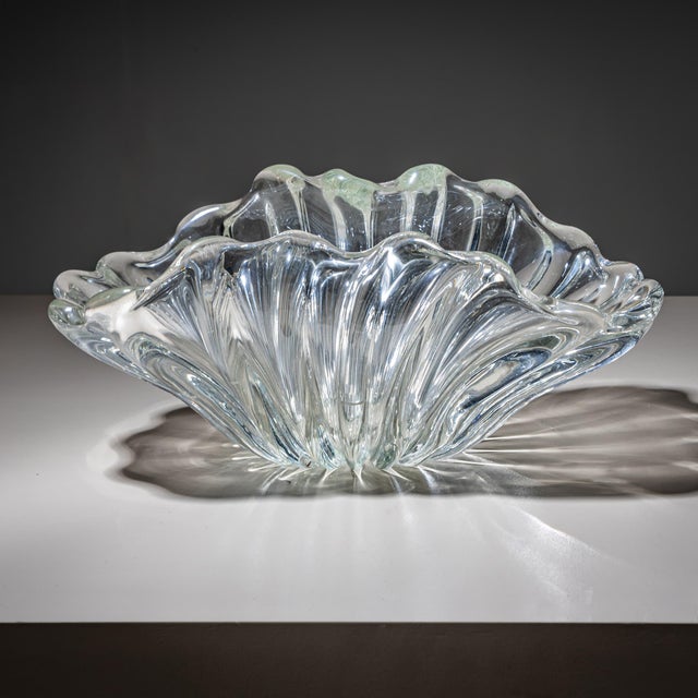 Mid 20th Century Flower-Shaped Glass Bowl, Attributed to Seguso Vetri D’Arte, Italy, Mid-20th Century For Sale - Image 5 of 7