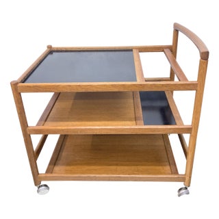 Danish Serving Trolley in Oak and Resopal from Dyrlund, 1960s-1970s For Sale