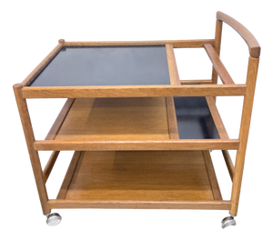 Danish Serving Trolley in Oak and Resopal from Dyrlund, 1960s-1970s
