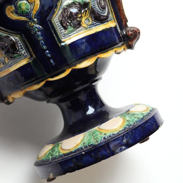 Sculpture Materials Late 19th Century Majolica Urn For Sale - Image 7 of 7