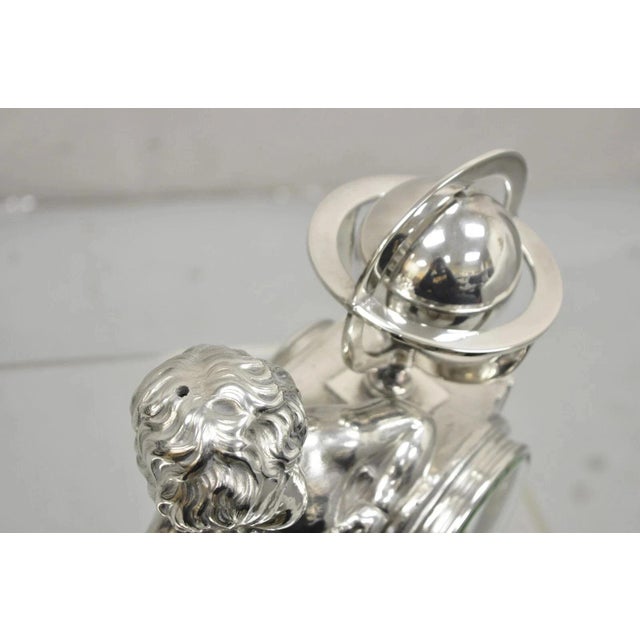 Silver French Louis XV M Franjus Raison & Boyer Silver Plated Bronze Putto Mantel Clock For Sale - Image 8 of 15