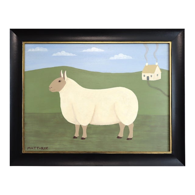 Contemporary 'Daphne' Original Naïve Style Animal Oil Painting by British Artist Matt Rix, Framed For Sale