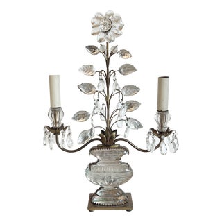 Table Lamp with Leaves, Urn and Flowers from Maison Baguès, 1950s For Sale