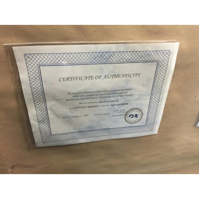 Giovanni Franko Serigraph "The Sun in the City" Serigraph Signed Lmt Ed For Sale In San Francisco - Image 6 of 8